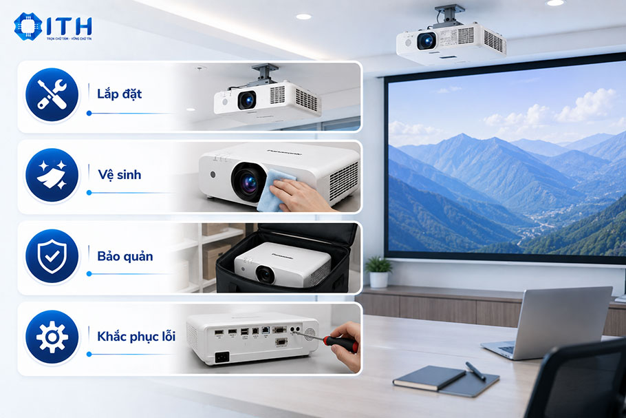 Hướng dẫn sử dụng cơ bản máy chiếu Panasonic